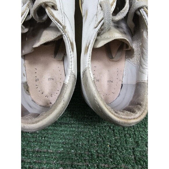 GOLDEN GOOSE SuperStar White Leather Suede Sneakers Perforated Stars EU 38 US 8 - Picture 6 of 15